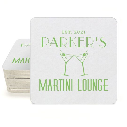 Martini Lounge Square Coasters